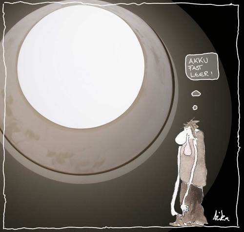 Cartoon: akku leer (medium) by kika tagged akku