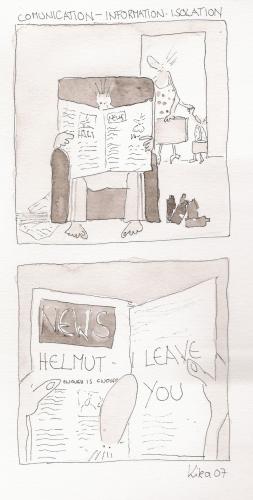 Cartoon: i leave you (medium) by kika tagged newspaper,beziehung,zeitung,trennung,
