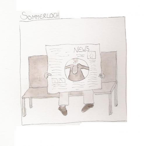 Cartoon: sommerloch (medium) by kika tagged sommerloch,zeitung,