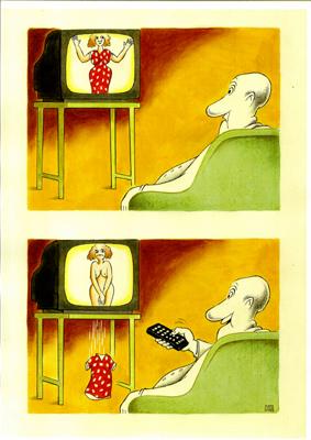 Cartoon: Strip-tease (medium) by ciosuconstantin tagged nakedness,