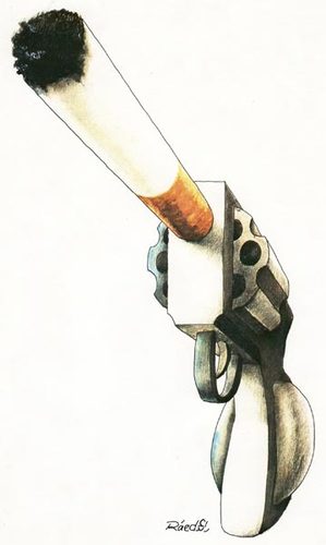 Cartoon: Cigeratte kills (medium) by Raed Al-Rawi tagged cigerates,kills