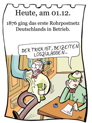 Cartoon: 01. Dezember (medium) by chronicartoons tagged rohrpost,berlin,cartoon