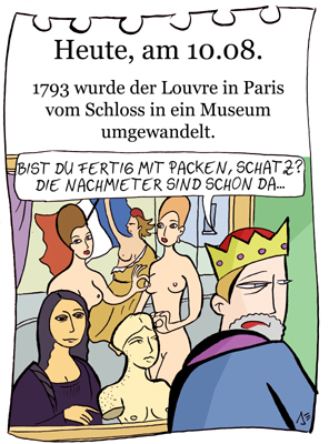 Cartoon: 10. August (medium) by chronicartoons tagged louvre