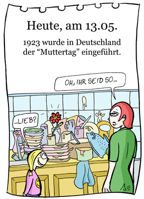 Cartoon: 13. Mai (medium) by chronicartoons tagged muttertag,blumen,mutter,kind,feiertag,cartoon
