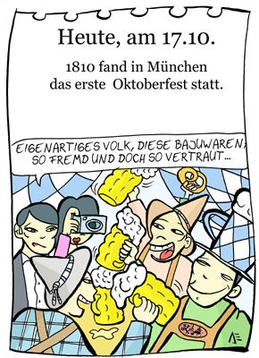 Cartoon: 17. Oktober (medium) by chronicartoons tagged oktoberfest,münchen,bier,feiern,party,bayern,japaner,saufen,cartoon