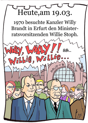 Cartoon: 19. März (medium) by chronicartoons tagged willy,brandt,willie,stoph,ddr,brd,chronicartoon