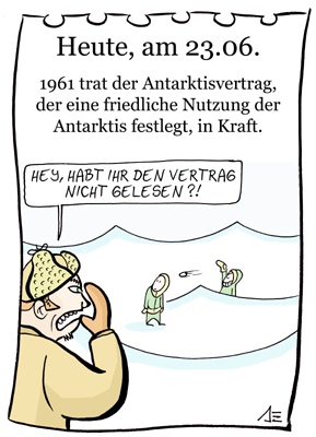 Cartoon: 23. Juni (medium) by chronicartoons tagged antarktisvertrag,abrüstung,cartoon