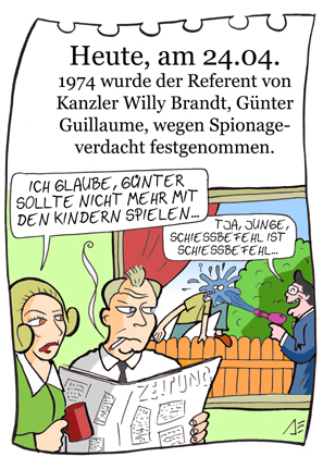Cartoon: 24. April (medium) by chronicartoons tagged kanzler,brandt,guillaume,stasi,brd,spion,cartoon