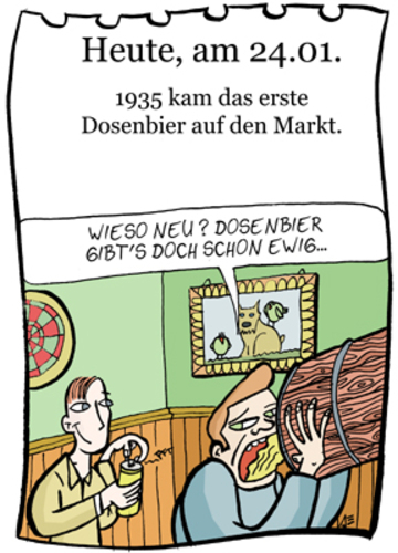 Cartoon: 24. Januar (medium) by chronicartoons tagged bier,dosenbier,pub,kneipe,cartoon