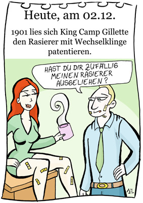Cartoon: 2. Dezember (medium) by chronicartoons tagged gilette,rasierer,cartoon