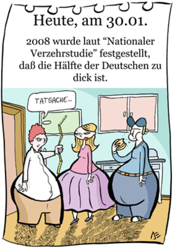Cartoon: 30. Januar (medium) by chronicartoons tagged cartoon,übergewicht,me,supersize,donalds,mc,fett,deutsche,dicke