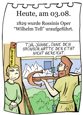 Cartoon: 3. August (medium) by chronicartoons tagged tell,oper,rossini
