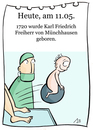 Cartoon: 11.Mai (small) by chronicartoons tagged baron,münchhausen,kanonenkugel,geburtstag,lügen,cartoon