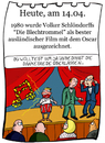 Cartoon: 14. April (small) by chronicartoons tagged oscar,film,grass,schlöndorff,blechtrommel,buch,cartoon