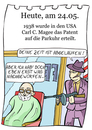 Cartoon: 24. Mai (small) by chronicartoons tagged parkuhr,gangster,friseur,cartoon