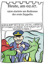 Cartoon: 2. Juli (small) by chronicartoons tagged zeppelin,luftschiff,grisu,tabaluga,drache,cartoon