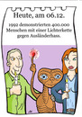 Cartoon: 6. Dezember (small) by chronicartoons tagged lichterkette,ausländerhass,et,solidarität,integration,cartoon