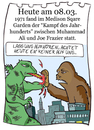 Cartoon: 8. März (small) by chronicartoons tagged ali,frazier,boxkampf,godzilla,cartoon