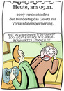 Cartoon: 9. November (small) by chronicartoons tagged vorratsdaten,abhören,telefon,cartoon