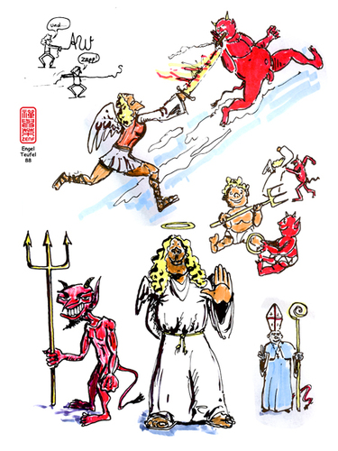 Cartoon: Engel-Teufel (medium) by zenundsenf tagged engel,teufel,zenf,zensenf,zenundsenf