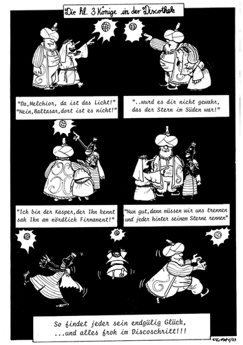 Cartoon: heilige drei könige in disco (medium) by zenundsenf tagged heilige,drei,könige