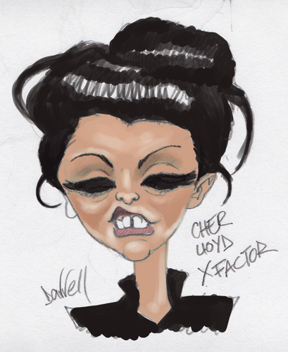 Cartoon: Cher Lloyd (medium) by Darrell tagged factor,simon,cowell,cher,lloyd