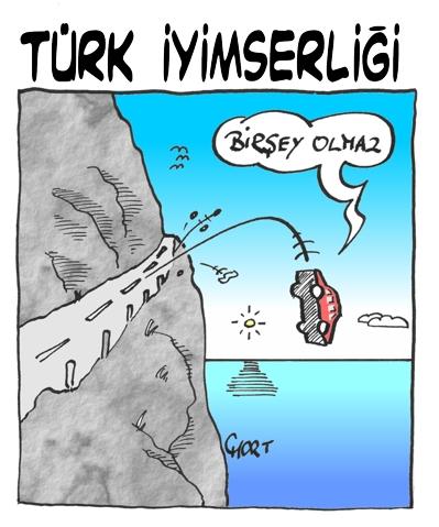 Cartoon: Turk Iyimserligi (medium) by mart tagged car,araba,accident,kaza,mart,