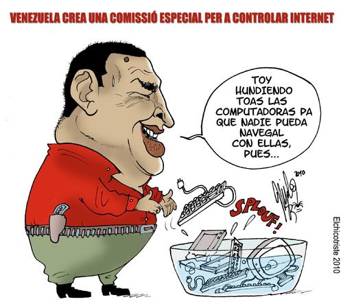 Cartoon: INTERNET COMMISSION (medium) by ELCHICOTRISTE tagged hugo,chavez,computer