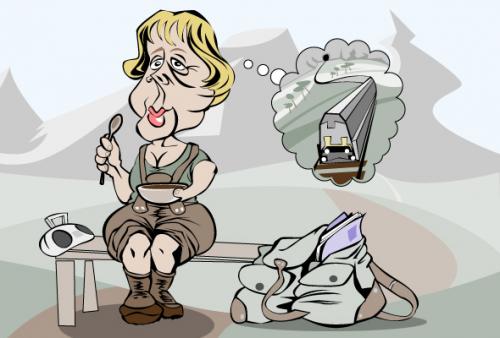 Cartoon: Merkel in den Bergen (medium) by brazil80 tagged merkel,politik,deutschland