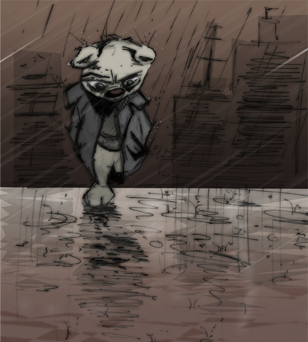 Cartoon: Wet Harris (medium) by brazil80 tagged teddy,rain,city,lonesome,regen,bär