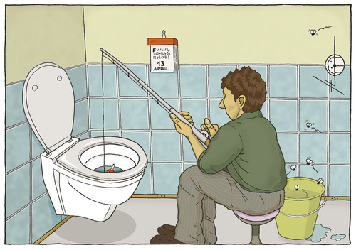 Cartoon: Hard Times (medium) by badham tagged badham,hard,angling,shit,angeln,angel,toilette,kloh,wc,toilet,wc,toilette,angel,angeln,bad,angler,fischen,fisch,kot,fäkalien,freizeit