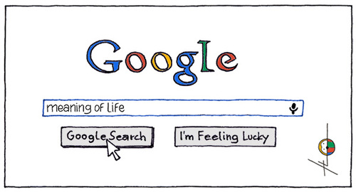 Cartoon: Searching f. the meaning of life (medium) by badham tagged meaning,of,life,sinn,des,lebens,sinnsuche,google,search