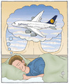 Cartoon: Ein Traum vom Fliegen. (small) by badham tagged a380,380,flugzeug,schlafen,träumen,traum,fliegen