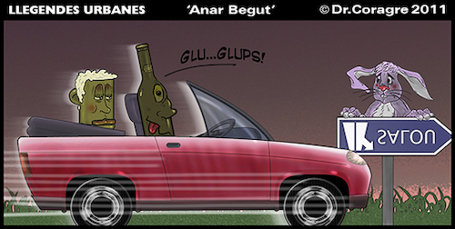 Cartoon: Llegendes Urbanes- Anar Begut (medium) by DrCoragre tagged humor,catala,catalan,tira,comic,strip,drawing,digital