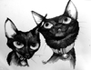 Cartoon: Mikey_CarlasKitties002 (small) by mikeyzart tagged cats,kitty,caricature,cartoon,marker