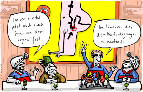 Cartoon: feststecken (medium) by kittihawk tagged kittihawk,2014,rettung,höhlenforscher,schachthöhle,westhauser,bergrettung,bergwacht,feuerwehr,steckt,fest,von,der,leyen,usa,verteidignungs,minister,hagel,militär,kooperation,nato,einsätze,weltweit,deutschland,bundeswehr,einigkeit,übereinstimmung,ursula,deutsche,verteidigungsministerin,besuch,washington,kittihawk,2014,rettung,höhlenforscher,schachthöhle,westhauser,bergrettung,bergwacht,feuerwehr,steckt,fest,von,der,leyen,usa,verteidignungs,minister,hagel,militär,kooperation,nato,einsätze,weltweit,deutschland,bundeswehr,einigkeit,übereinstimmung,ursula,deutsche,verteidigungsministerin,besuch,washington