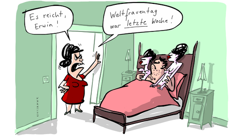 Cartoon: Frauentag (medium) by kittihawk tagged frauen,tag,frauentag,erwin,...