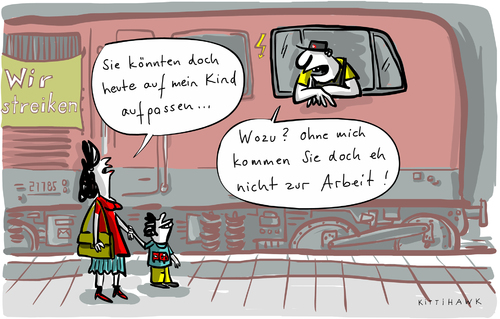 Cartoon: Kita und Bahn Streik (medium) by kittihawk tagged kittihawk,2015,streik,bahn,gdl,kita,gew,verdi,kind,aufpassen,ohne,mich,nicht,zur,arbeit,bahnhof,zug,lok,wir,streiken,kittihawk,2015,streik,bahn,gdl,kita,gew,verdi,kind,aufpassen,ohne,mich,nicht,zur,arbeit,bahnhof,zug,lok,wir,streiken