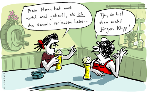 Cartoon: Klopp geht (medium) by kittihawk tagged kittihawk,2015,jürgen,klopp,verlässt,borussia,dortmund,vertrag,aufgelöst,auflösung,pressekonferenz,bundesliga,fußball,ende,der,saison,frauen,theke,bier,feierabend,verflossene,mein,mann,geheult,verlassen,nicht,bist,eben,kneipe,kittihawk,2015,jürgen,klopp,verlässt,borussia,dortmund,vertrag,aufgelöst,auflösung,pressekonferenz,bundesliga,fußball,ende,der,saison,frauen,theke,bier,feierabend,verflossene,mein,mann,geheult,verlassen,nicht,bist,eben,kneipe