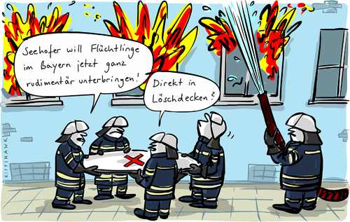 Cartoon: Löschdecke (medium) by kittihawk tagged kittihawk,2015,seehofer,mit,minimum,versorgen,löschdecken,flüchtlingsheime,brandanschläge,feuerwehr,sprungtusch,löschen,brand,feuer,fenster,anstecken,fremdenfeindlichkeit,anschläge,anzünden,unterbringung,bundesländer,csu,kittihawk,2015,seehofer,mit,minimum,versorgen,löschdecken,flüchtlingsheime,brandanschläge,feuerwehr,sprungtusch,löschen,brand,feuer,fenster,anstecken,fremdenfeindlichkeit,anschläge,anzünden,unterbringung,bundesländer,csu