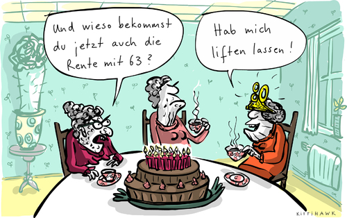 Cartoon: Rente 63 (medium) by kittihawk tagged kittihawk,2014,rente,mit,63,anträge,gestellt,liften,lassen,geburtstag,seniorinnen,kaffee,wohnzimmer,woher,kommen,die,zusätzlichen,antragsteller,mehr,als,erwartet,kittihawk,2014,rente,mit,63,anträge,gestellt,liften,lassen,geburtstag,seniorinnen,kaffee,wohnzimmer,woher,kommen,die,zusätzlichen,antragsteller,mehr,als,erwartet