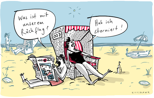 Cartoon: Rückflug (medium) by kittihawk tagged kittihawk,2015,rückflug,storniert,unglück,flugzeugabsturz,urlaub,strand,zeitung,lesen,sonne,kittihawk,2015,rückflug,storniert,unglück,flugzeugabsturz,urlaub,strand,zeitung,lesen,sonne