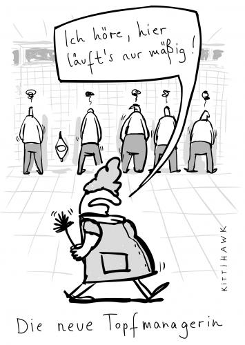 Cartoon: topfmanagerin (medium) by kittihawk tagged top,manager,business,controlling,top,topf,manager,putzfrau,business,firma,wirtschaft,kontrolle,verwaltung,militant,drillen,pisspötte,wc,frau,toilette,badezimmer,pinkeln,männerklo,klo,porzellan,mäßig,schlecht,fluss,urinieren,entleeren,blase