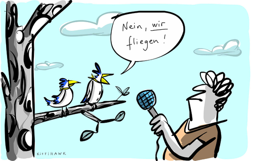 Cartoon: Wir fliegen (medium) by kittihawk tagged kittihawk,2014,lufthansa,germanwings,streik,freitag,gewerkschaft,keine,einigung,wir,fliegen,vögel,interview,nein,kittihawk,2014,lufthansa,germanwings,streik,freitag,gewerkschaft,keine,einigung,wir,fliegen,vögel,interview,nein