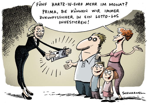 Cartoon: 5 Euro mehr für Hartz IV (medium) by Schwarwel tagged hartz,iv,euro,arbeitslos,regierung,deutschland,politik,arbeitslosigkeit,unterstützung,karikatur,schwarwel,geld,lohn,hartz,euro,arbeitslos,regierung,deutschland,arbeitslosigkeit,unterstützung,lohn,geld,arbeit,job