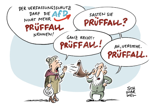 Cartoon: AfD Prüffall (medium) by Schwarwel tagged afd,alternative,für,deutschland,partei,politik,politiker,rechtsextremismus,rechtsextrem,rechtspopulisten,rechtspopulismus,neonazis,rassisten,rassismus,gauland,weidel,von,storch,höcke,flüchtlingekrise,ausländerfeindlichkeit,prüffall,verfassungsschutz,beobachtung,cartoon,karikatur,schwarwel,junge,freiheit,jörg,meuthen,afd,alternative,für,deutschland,partei,politik,politiker,rechtsextremismus,rechtsextrem,rechtspopulisten,rechtspopulismus,neonazis,rassisten,rassismus,gauland,weidel,von,storch,höcke,flüchtlingekrise,ausländerfeindlichkeit,prüffall,verfassungsschutz,beobachtung,cartoon,karikatur,schwarwel,junge,freiheit,jörg,meuthen