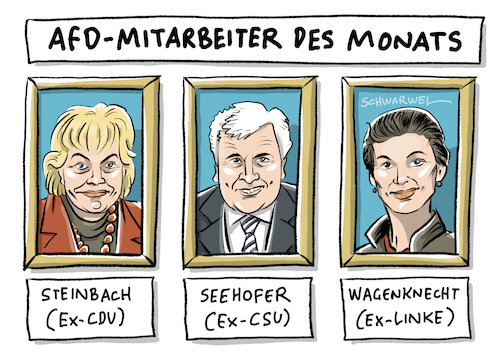 Cartoon: AfD wirbt um Erika Steinbach (medium) by Schwarwel tagged austritt,cdu,partei,afd,alternative,für,deutschland,werbung,umwerbung,umwirbt,erika,steinbach,frauke,petry,horst,seehofer,wagenknecht,die,linke,csu,karikatur,schwarwel,austritt,cdu,partei,afd,alternative,für,deutschland,werbung,umwerbung,umwirbt,erika,steinbach,frauke,petry,horst,seehofer,wagenknecht,die,linke,csu,karikatur,schwarwel