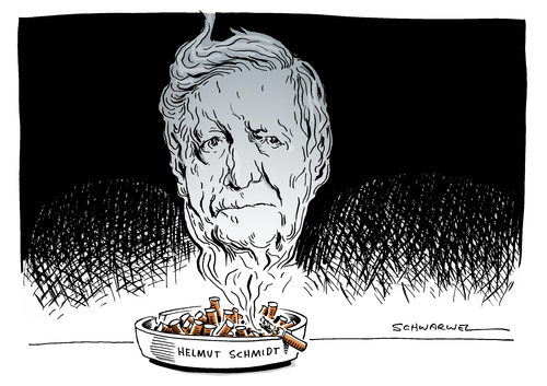 Cartoon: Altkanzler Helmut Schmidt tot (medium) by Schwarwel tagged altkanzler,helmut,schmidt,tot,karikatur,schwarwel,altkanzler,helmut,schmidt,tot,karikatur,schwarwel