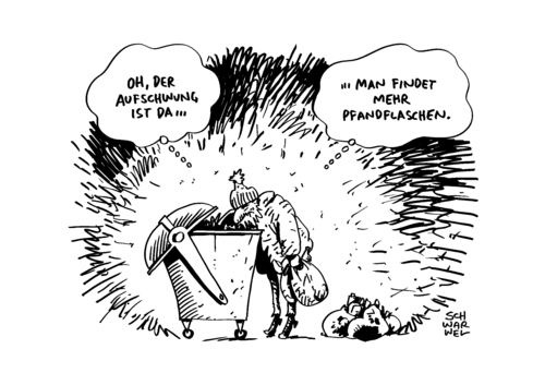 Cartoon: Armut auf Rekordstand (medium) by Schwarwel tagged konjunktur,wohlfahrtsverband,wohlfahrt,wohlstand,armut,arm,reich,reichtum,rekorstand,bettler,obdachlos,mülltonne,flaschensammler,müll,geld,wirtschaft,finanzen,krise,pfandflaschen,karikatur,schwarwel,konjunktur,wohlfahrtsverband,wohlfahrt,wohlstand,armut,arm,reich,reichtum,rekorstand,bettler,obdachlos,mülltonne,flaschensammler,müll,geld,wirtschaft,finanzen,krise,pfandflaschen,karikatur,schwarwel