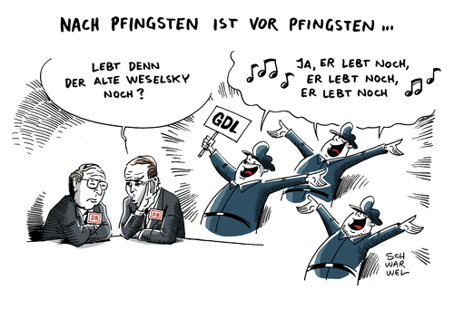 Cartoon: Bahn Arbeitskampf (medium) by Schwarwel tagged bahn,arbeitskampf,streik,arbeit,karikatur,schwarwel,bahn,arbeitskampf,streik,arbeit,karikatur,schwarwel